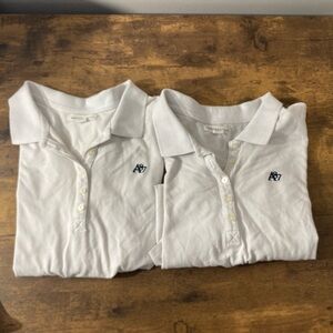 Aeropostale White Polo Shirt Classic Cotton Short-Sleeve
